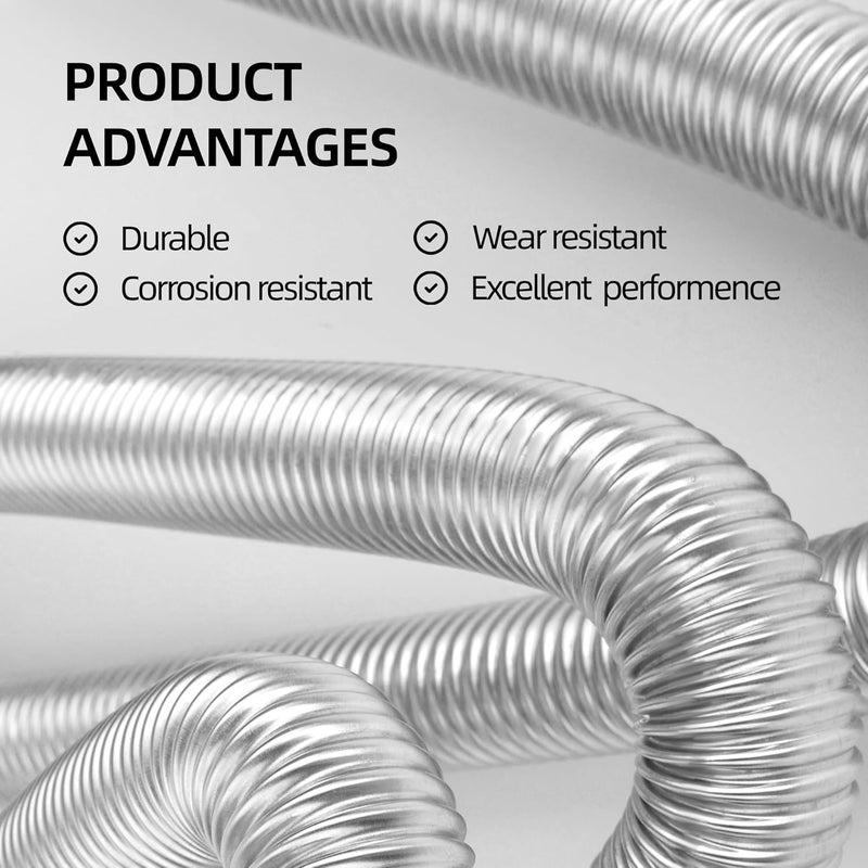 UCandy 1" Stainless Steel Exhaust Hose, Fuel Tank Diesel Gas Vent Hose,78.7" Flexible Exhaust Tubing Diesel Heater Exhaust Pipe, 1" Inner Diameter Air Heater Exhaust Pipe (2M) - Image 3